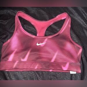Nike Women's Magenta and Black Sports Bra
